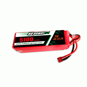 Bateria lipo HD POWER 5100mAh 75C 6S 22,2V